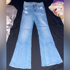 American Eagle light wash flare jeans